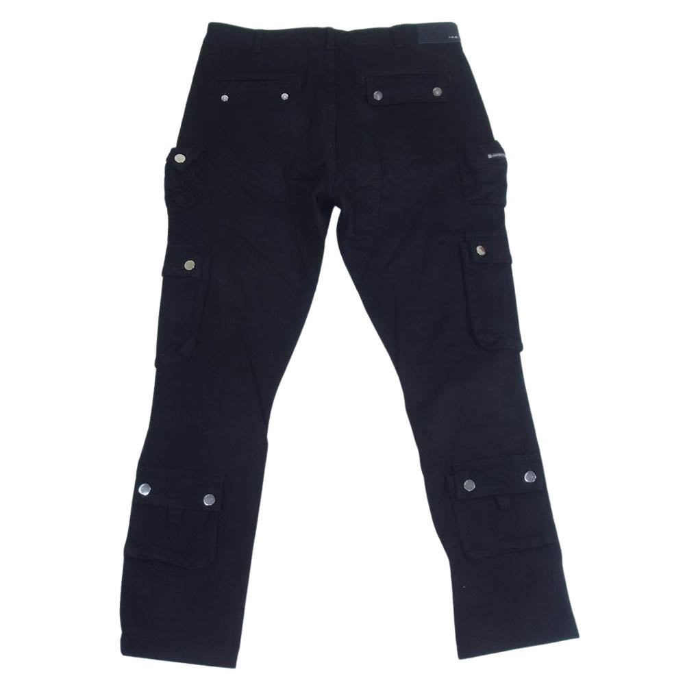 アミリ ストレッチ ボタンフライ カーゴポケット パンツ ブラック系 34【中古】