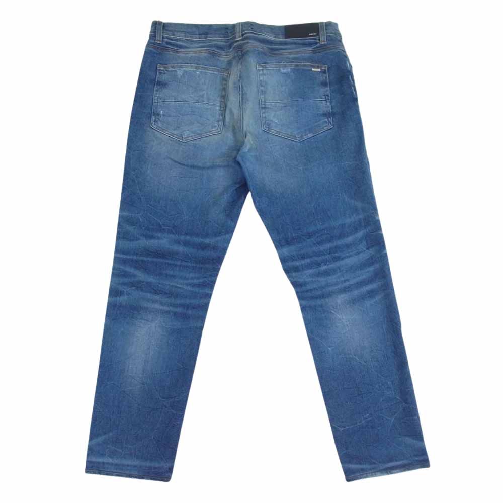 AMIRI クラッシュ加工 ストレッチ バイカー ジップフライ デニムパンツ インディゴブルー系 38【中古】