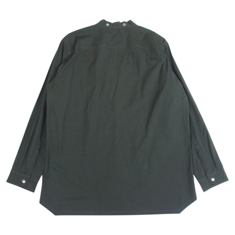 Rick Owens リックオウエンス 22AW RU02B2287-TE FOGPOCKET LARRY SHIRT フォグポケット ラリー スナップボタン 長袖 シャツ ジャケット グリーン系 44【美品】【中古】