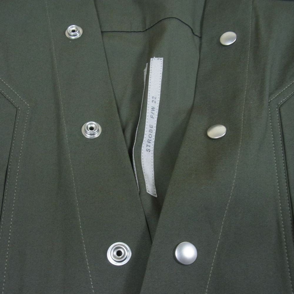Rick Owens リックオウエンス 22AW RU02B2287-TE FOGPOCKET LARRY SHIRT フォグポケット ラリー スナップボタン 長袖 シャツ ジャケット グリーン系 44【美品】【中古】