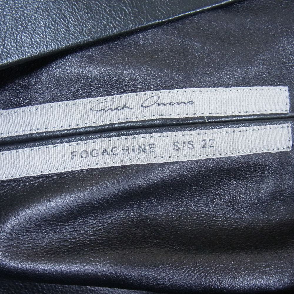 Rick Owens リックオウエンス 22SS RR01B1228-LLPX FOGPOCKET LARRY Leather Shirts フォグポケット ラリー レザー スナップボタン 長袖 シャツ ジャケット ブラック系 44【中古】
