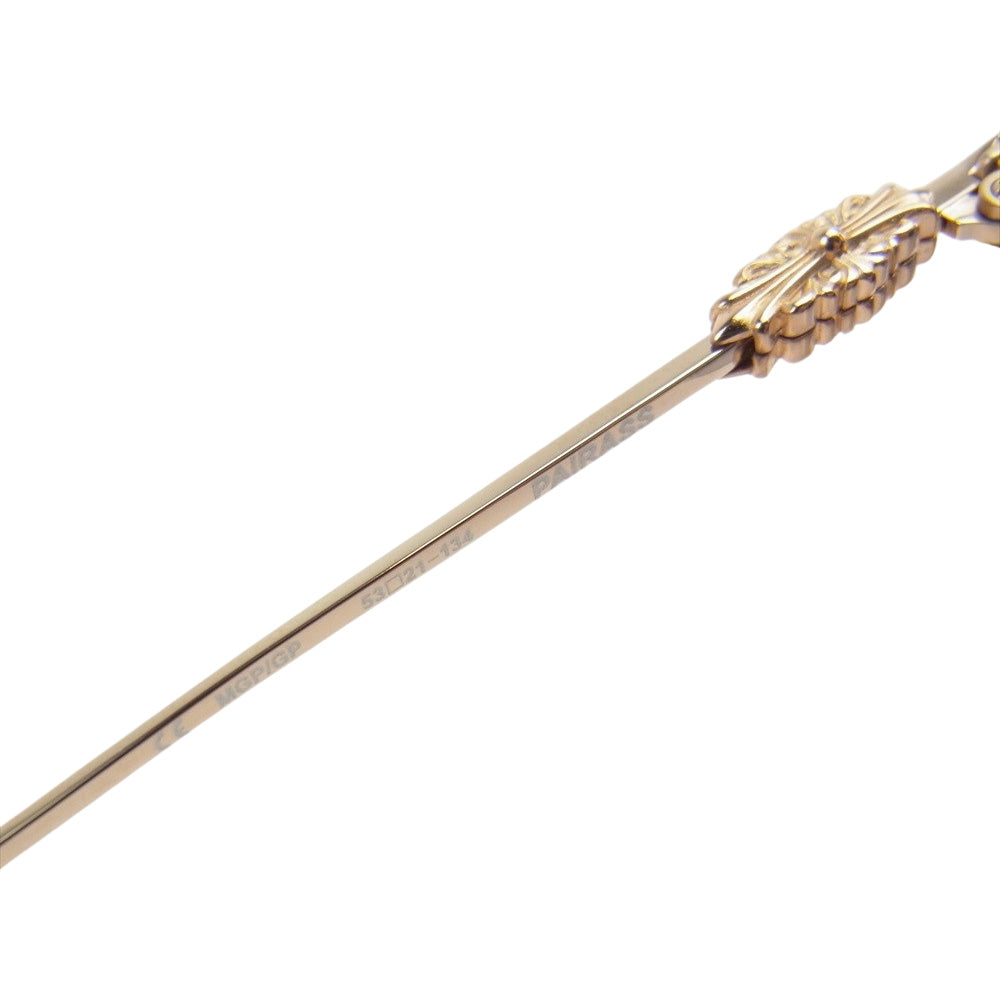 CHROME HEARTS クロムハーツ（原本無） 購入店印字有冊子付属 PAIRASS フローラルテンプル ブリッジ ラウンド サングラス ゴールド系【中古】