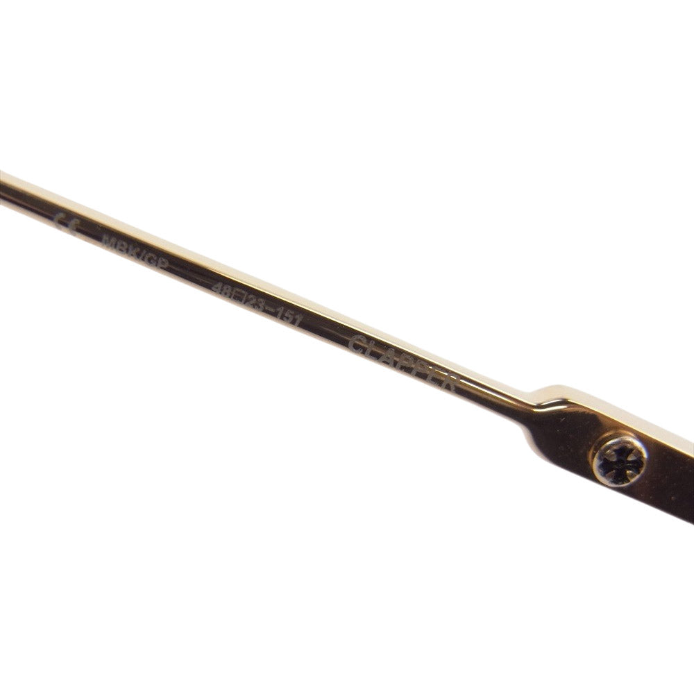 CHROME HEARTS クロムハーツ（原本無） CLAPPER オーバル フレーム ゴールド サングラス ブラック系 ゴールド系【中古】