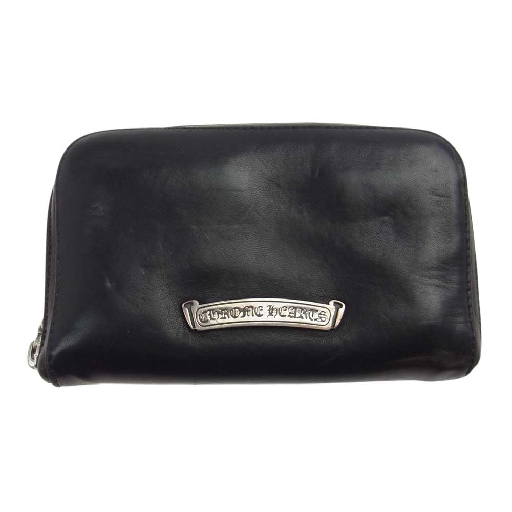 CHROME HEARTS クロムハーツ（原本無） REC F MINI ミニ ラウンドジップ レザー 財布 ブラック系【中古】
