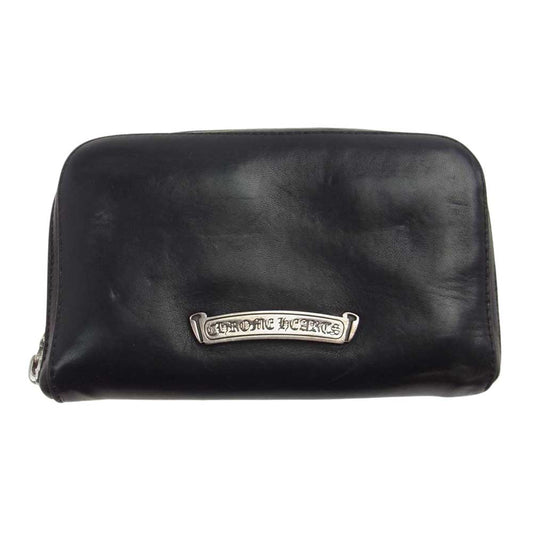 CHROME HEARTS クロムハーツ（原本無） REC F MINI ミニ ラウンドジップ レザー 財布 ブラック系【中古】