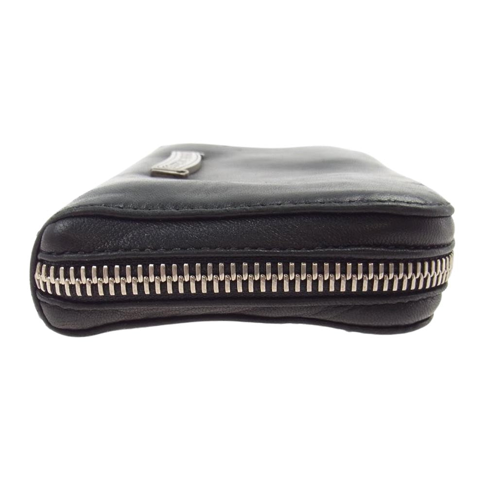 CHROME HEARTS クロムハーツ（原本無） REC F MINI ミニ ラウンドジップ レザー 財布 ブラック系【中古】