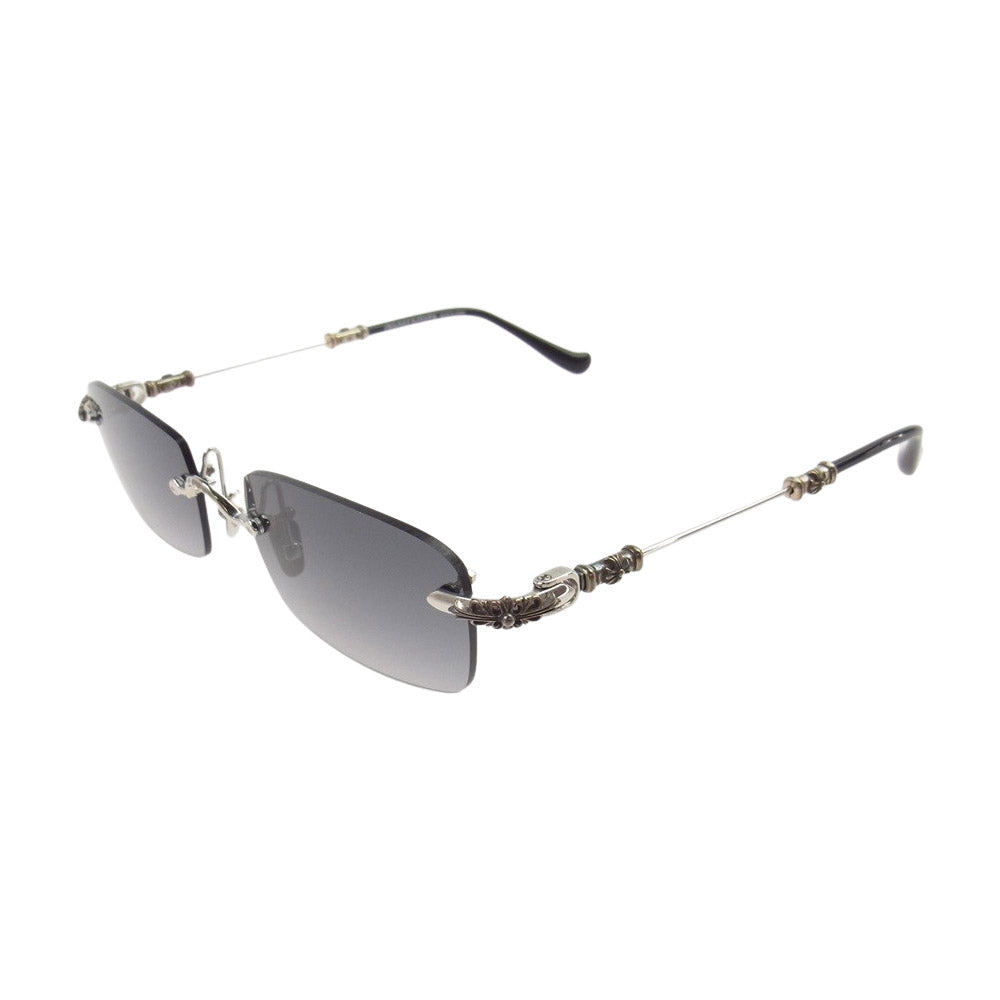 CHROME HEARTS クロムハーツ（原本無） PILLS III フローラルテンプル リムレス 眼鏡 アイウェア サングラス ブラック系 シルバー系【中古】
