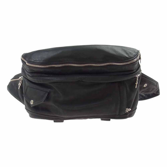 CHROME HEARTS クロムハーツ（原本無） MUFFIN LTHR フレアニー 2way ウエストバッグ バックパック ブラック系【中古】