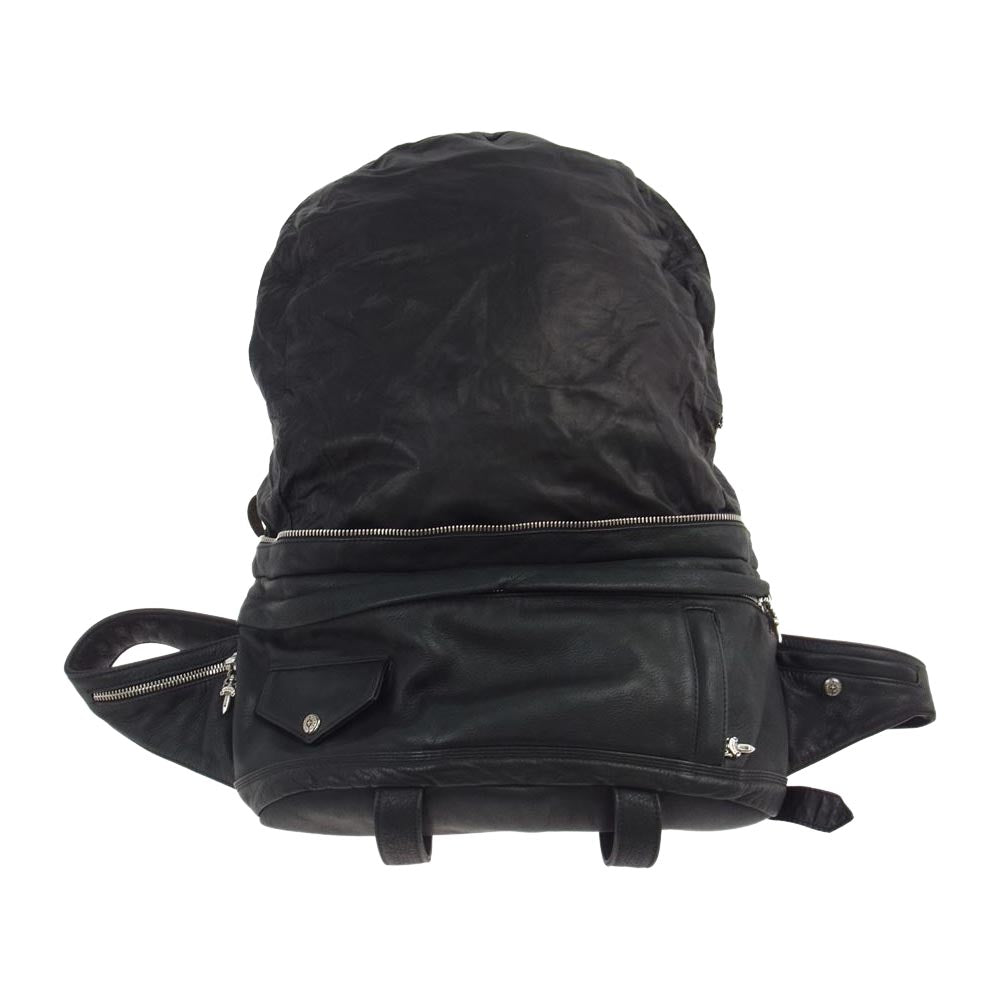CHROME HEARTS クロムハーツ（原本無） MUFFIN LTHR フレアニー 2way ウエストバッグ バックパック ブラック系【中古】