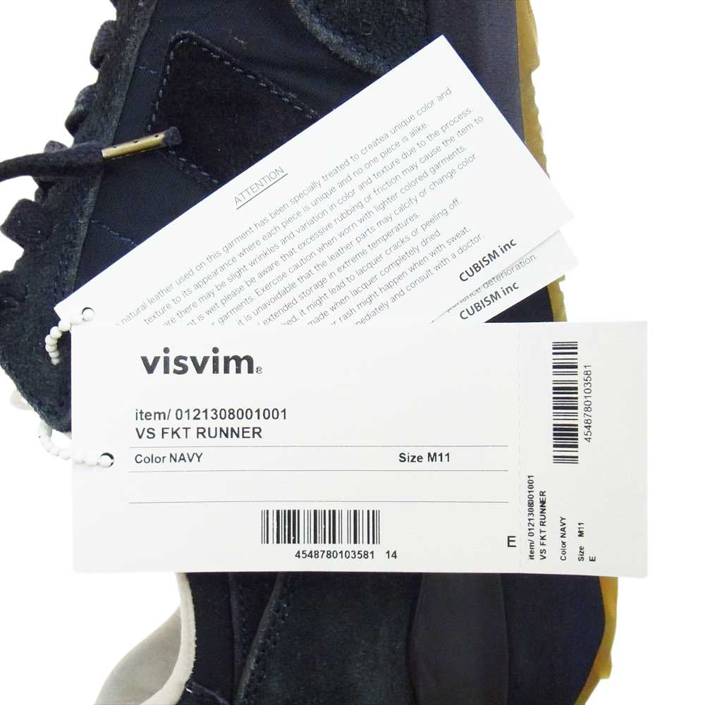 VISVIM ビズビム 21AW 121308001001 VS FKT RUNNER ランナー スエード ローカット スニーカー ブラック系 US 11【中古】