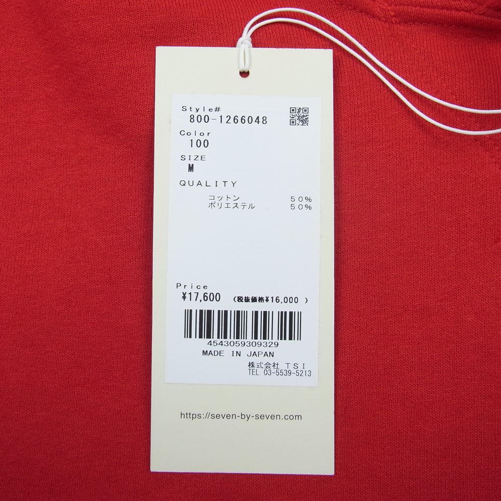 セブンバイセブン 800-1266048 RIVERSIBLE HOODIE リバーシブル スウェット パーカー レッド系 M【新古品】【未使用】【中古】