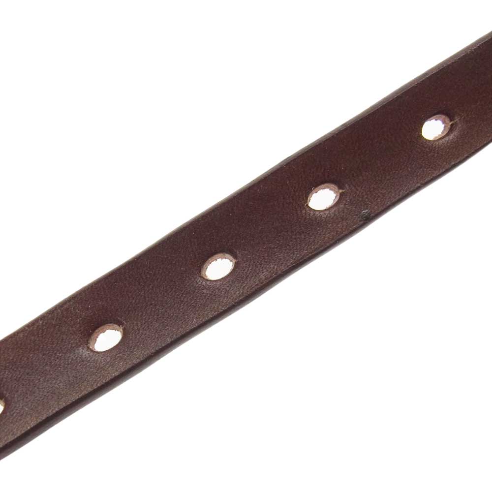 800-2277128 × ROOSTERKING＆CO. ルースターキング＆カンパニー NARROW WESTERN レザー ベルト ブラウン系【新古品】【未使用】【中古】