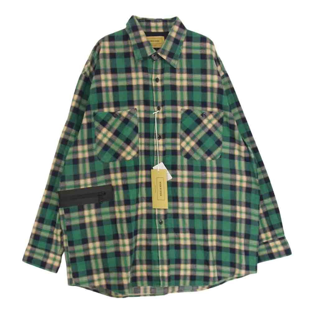 セブンバイセブン 800-2250149 Outdoor products rework pocketable shirts ネル シャツ グリーン系 F【新古品】【未使用】【中古】