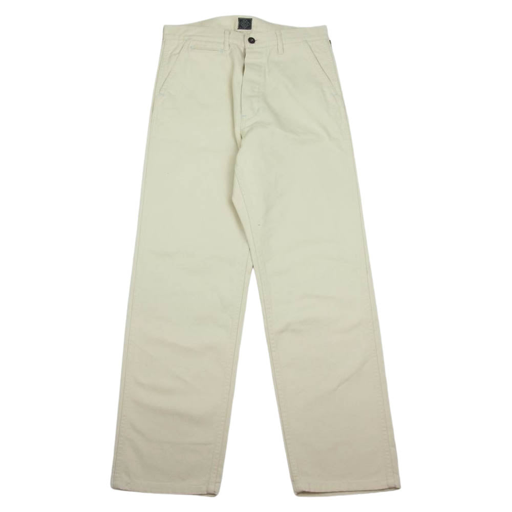 POST OVERALLS ポストオーバーオールズ 3305-CC Cotton Canvas DeLaware 2 コットン キャンバス ワーク パンツ オフホワイト系 S【新古品】【未使用】【中古】