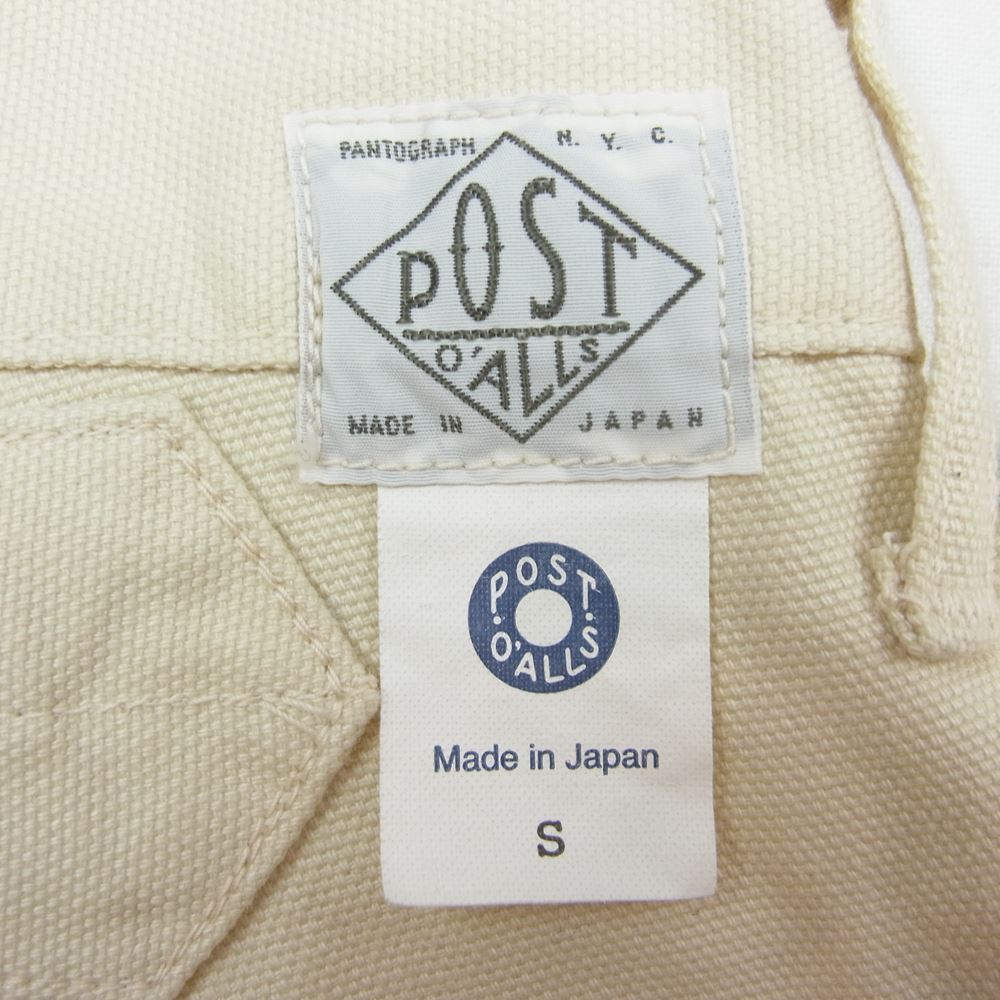 POST OVERALLS ポストオーバーオールズ 3305-CC Cotton Canvas DeLaware 2 コットン キャンバス ワーク パンツ オフホワイト系 S【新古品】【未使用】【中古】