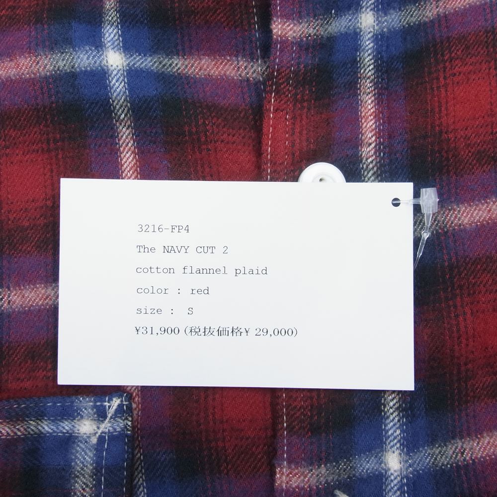 POST OVERALLS ポストオーバーオールズ 3216-FP4 The NAVY CUT 2 ネル チェック シャツ レッド系 3【新古品】【未使用】【中古】