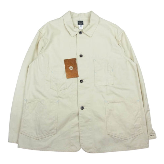 POST OVERALLS ポストオーバーオールズ 1111-CC Cotton Canvas DeLuxe Railroader コットン キャンバス カバーオール ジャケット オフホワイト系 L【新古品】【未使用】【中古】