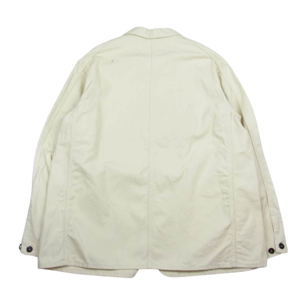 POST OVERALLS ポストオーバーオールズ 1111-CC Cotton Canvas DeLuxe Railroader コットン キャンバス カバーオール ジャケット オフホワイト系 L【新古品】【未使用】【中古】