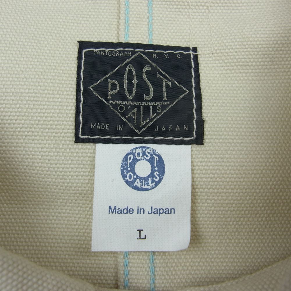 POST OVERALLS ポストオーバーオールズ 1111-CC Cotton Canvas DeLuxe Railroader コットン キャンバス カバーオール ジャケット オフホワイト系 L【新古品】【未使用】【中古】