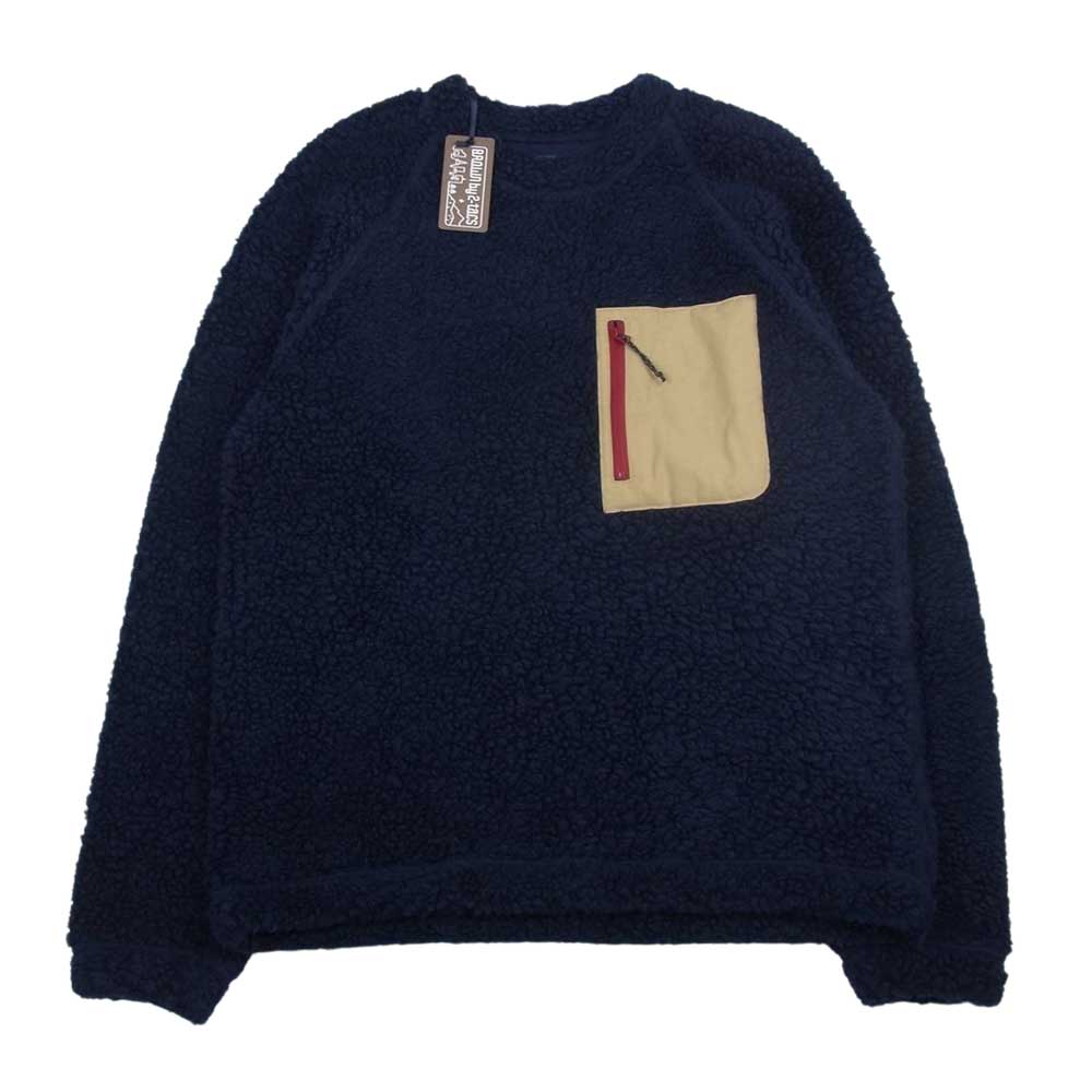 ブラウン バイ ツータックス B24-RA002 RA Crew ウール フリース パイル プルオーバー ジャケット small ネイビー系 S【新古品】【未使用】【中古】