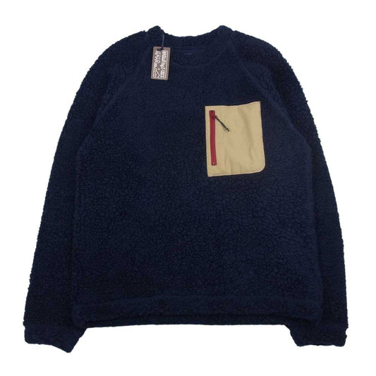 ブラウン バイ ツータックス B24-RA002 RA Crew ウール フリース パイル プルオーバー ジャケット small ネイビー系 S【新古品】【未使用】【中古】