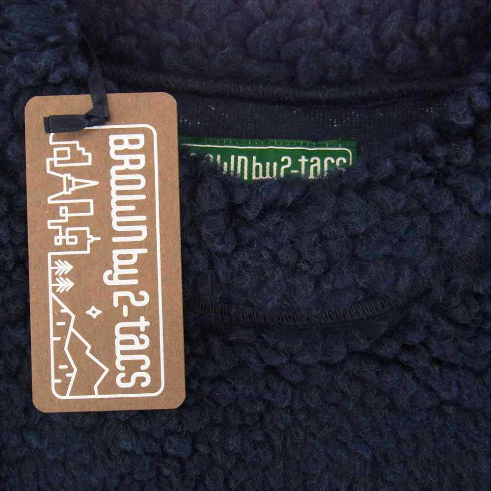 BROWN by 2-tacs ブラウンバイツータックス B24-RA002 RA Crew ウール フリース パイル プルオーバー ジャケット large ネイビー系 L【新古品】【未使用】【中古】