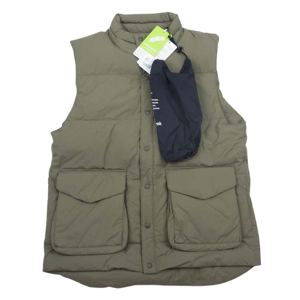 snowpeak スノーピーク recycle nylon ripstop down vest  リサイクル ナイロン リップストップ ダウン ベスト ベージュ系 S【新古品】【未使用】【中古】