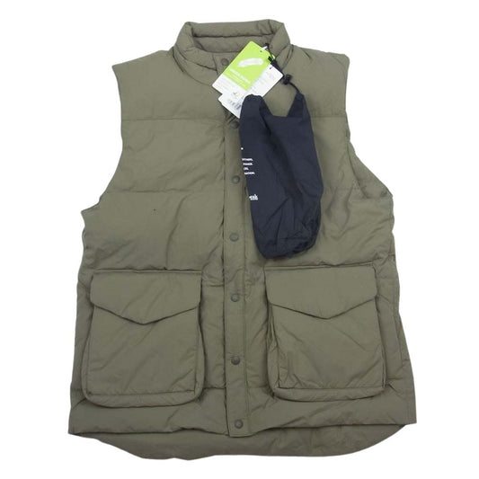 snowpeak スノーピーク recycle nylon ripstop down vest  リサイクル ナイロン リップストップ ダウン ベスト ベージュ系 S【新古品】【未使用】【中古】