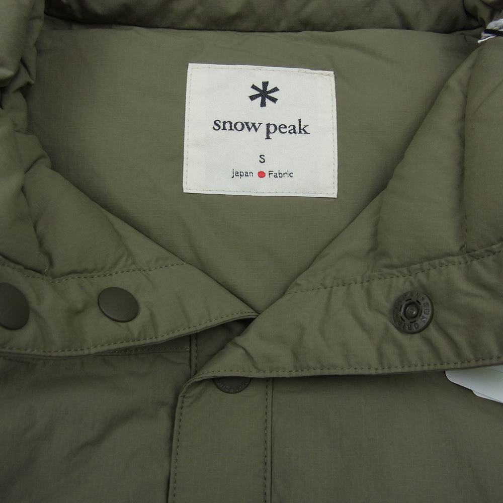 snowpeak スノーピーク recycle nylon ripstop down vest  リサイクル ナイロン リップストップ ダウン ベスト ベージュ系 S【新古品】【未使用】【中古】