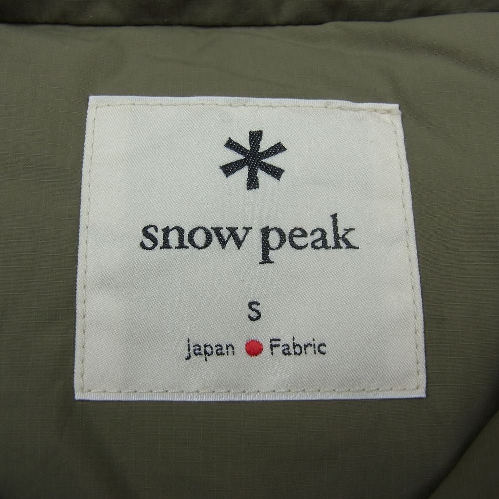 snowpeak スノーピーク recycle nylon ripstop down vest  リサイクル ナイロン リップストップ ダウン ベスト ベージュ系 S【新古品】【未使用】【中古】
