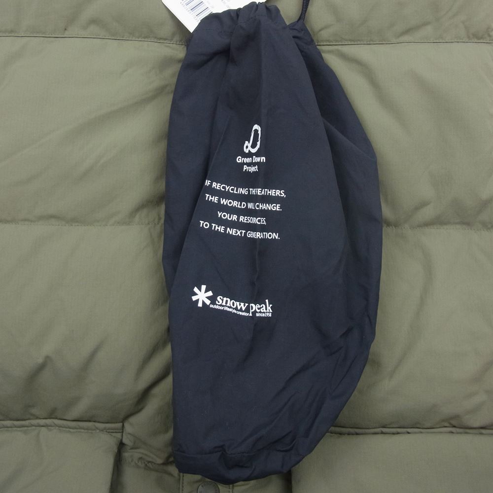 snowpeak スノーピーク recycle nylon ripstop down vest  リサイクル ナイロン リップストップ ダウン ベスト ベージュ系 S【新古品】【未使用】【中古】
