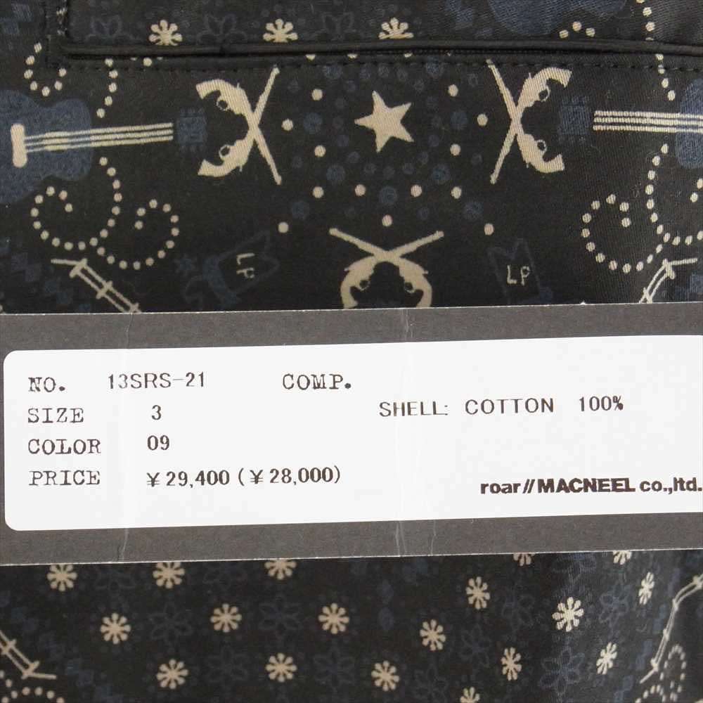 ROAR ロアー 13SS 13SRS-21 二丁拳銃 バンダナ プリント フルジップ 半袖 シャツ ブラック系 3【中古】