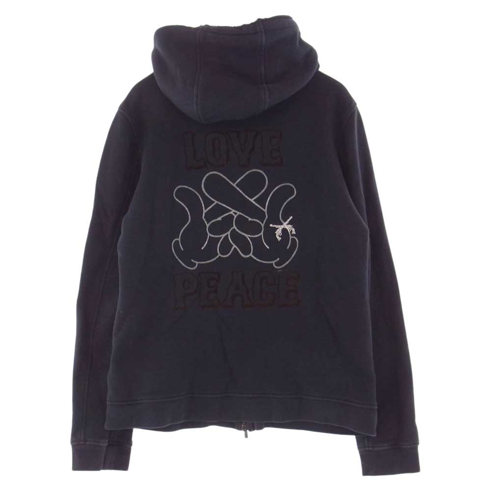 ROAR ロアー 11FRB-RF01 LOVE PEACE 二丁拳銃 クラウン ラインストーン パーカー フーディ ブラック系 4【中古】