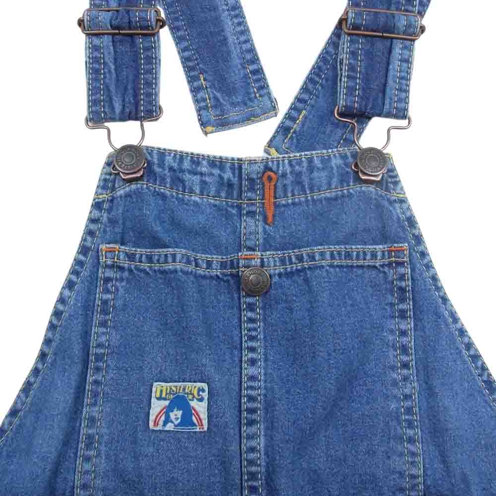 HYSTERIC GLAMOUR ヒステリックグラマー 15SS 0152AS01 ロゴワッペン デニム オーバーオール インディゴブルー系 S【中古】