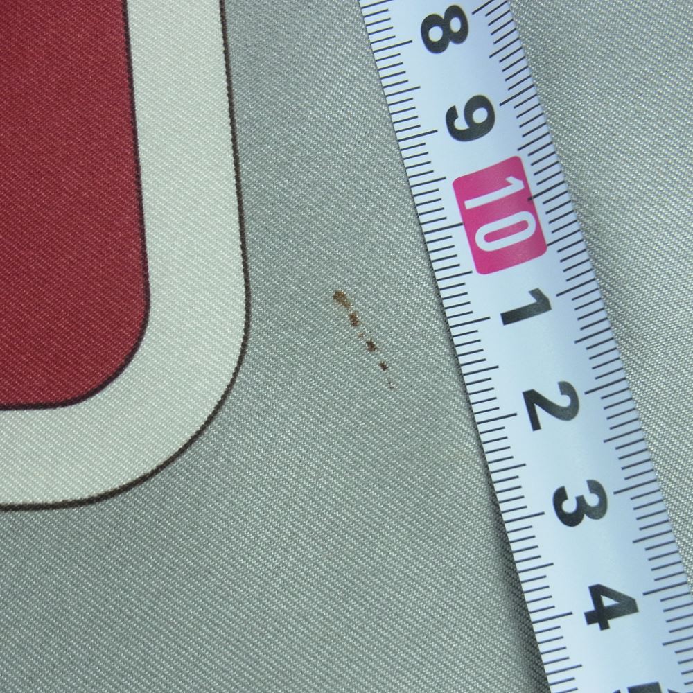 HERMES エルメス カレ 90 クリッククラック シルク100％ スカーフ scarf グレー系 レッド系【中古】