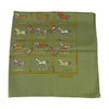 HERMES エルメス カレ 90 48頭の馬 ホース シルク100% スカーフ scarf グリーン系【中古】