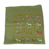 HERMES エルメス カレ 90 48頭の馬 ホース シルク100% スカーフ scarf グリーン系【中古】