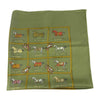 HERMES エルメス カレ 90 48頭の馬 ホース シルク100% スカーフ scarf グリーン系【中古】