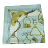 HERMES エルメス カレ 90 ETRIERS エトゥリヤー 馬具 鎧 スカーフ scarf ライトブルー系 ゴールド系 オフホワイト系【中古】