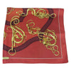 HERMES エルメス カレ 90 紋章 エンブレム シルク100％ スカーフ scarf レッド系【中古】