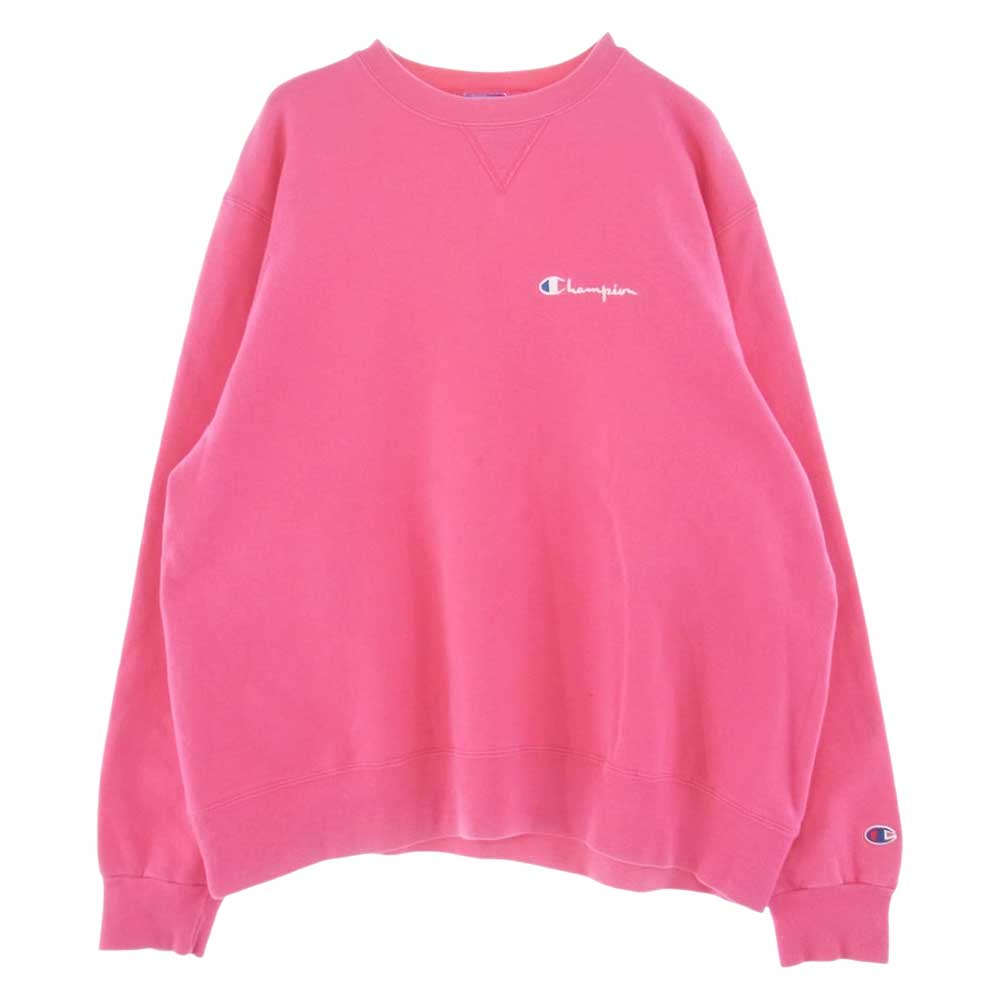 Champion チャンピオン ヴィンテージ 90s USA製 青刺繍タグ 前V スウェット ピンク系 XXL【中古】