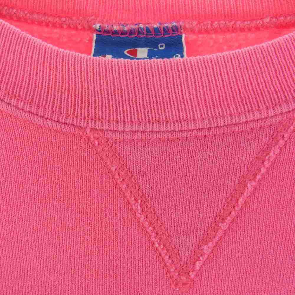 Champion チャンピオン ヴィンテージ 90s USA製 青刺繍タグ 前V スウェット ピンク系 XXL【中古】