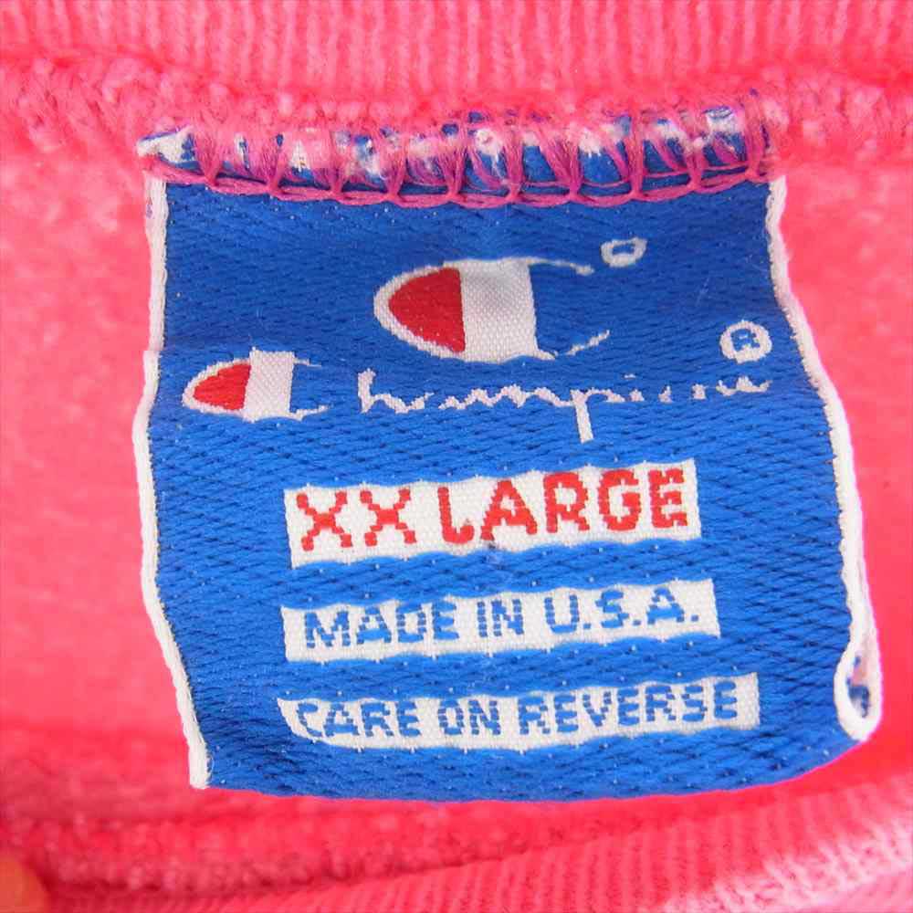 Champion チャンピオン ヴィンテージ 90s USA製 青刺繍タグ 前V スウェット ピンク系 XXL【中古】