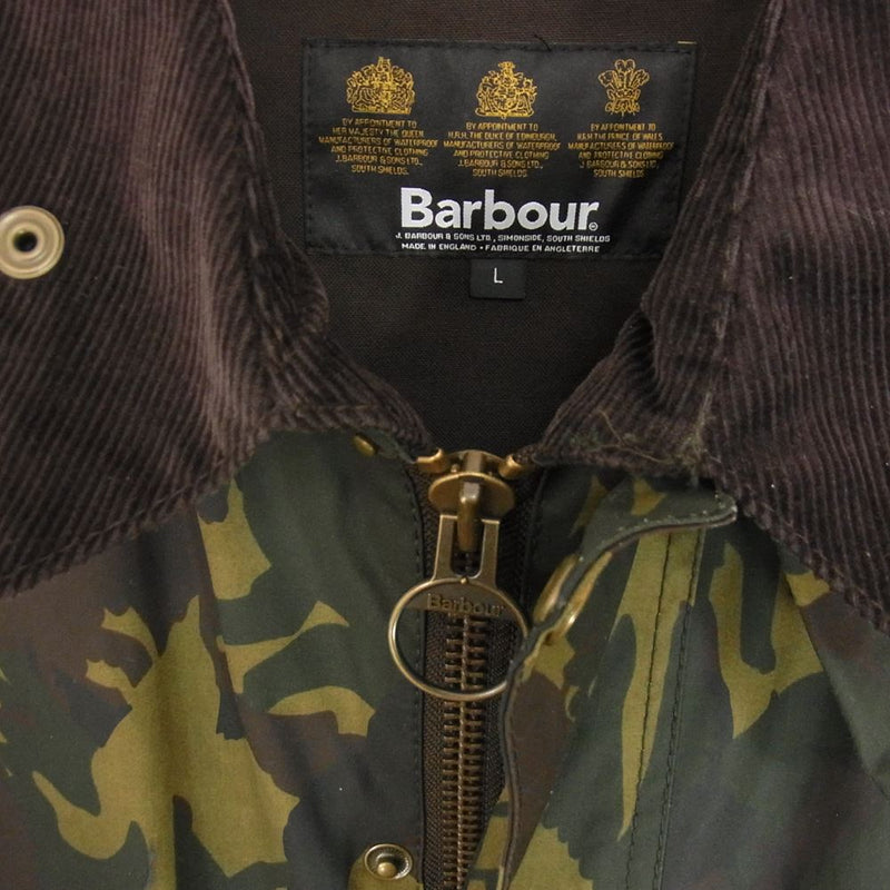 Barbour バブアー 1202140 国内正規品 Bourne Camo Waxed Jacket カーキ系 L【美品】【中古】