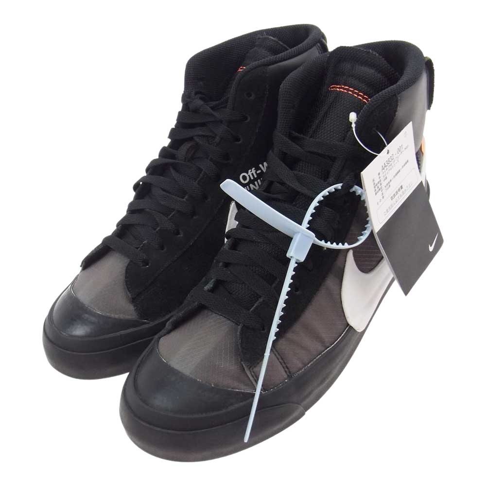 NIKE ナイキ AA3832-001 × OFF-WHITE THE 10 BLAZER MID オフホワイトブレザーミッド スニーカー ブラック系 28cm【新古品】【未使用】【中古】