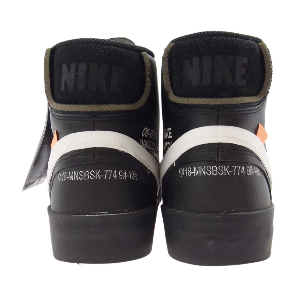 NIKE ナイキ AA3832-001 × OFF-WHITE THE 10 BLAZER MID オフホワイトブレザーミッド スニーカー ブラック系 28cm【新古品】【未使用】【中古】
