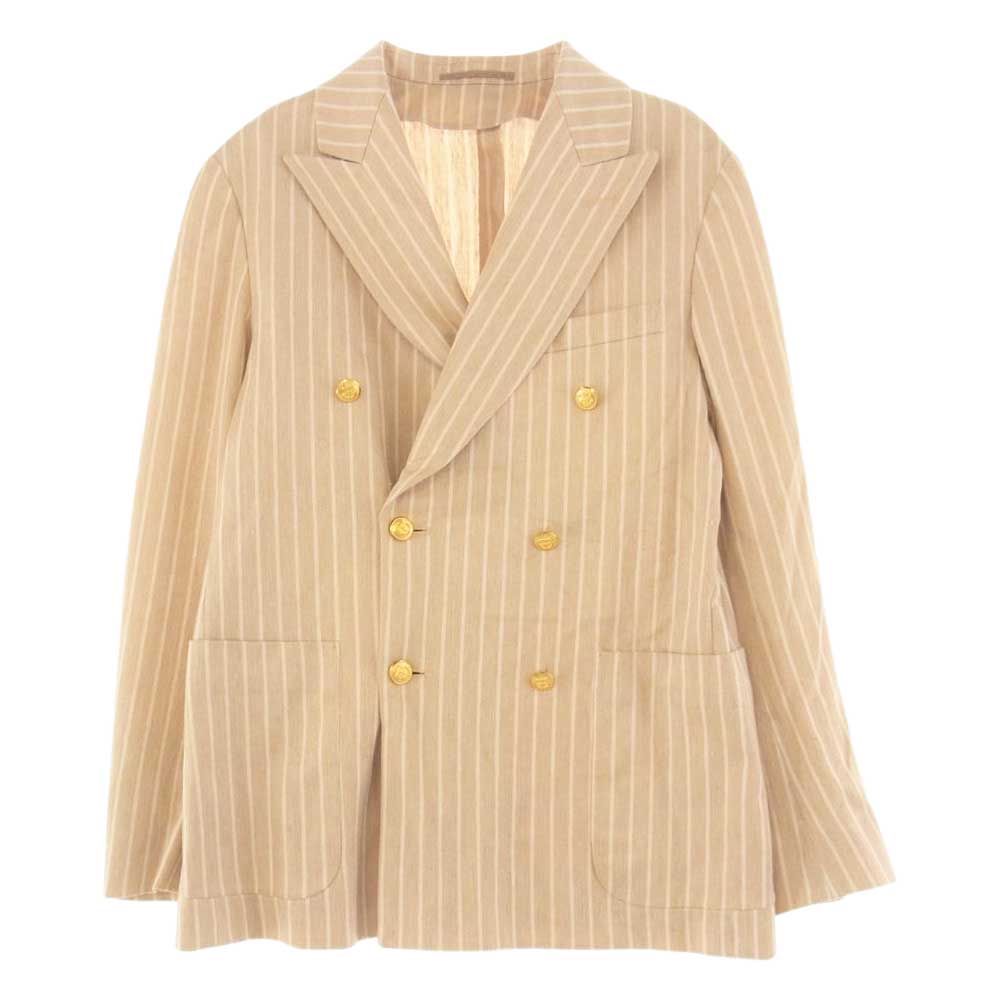 TOMORROWLAND トゥモローランド 61-07-21-07005 PILGRIM ピルグリム リネン混 ダブルテーラードジャケット ベージュ系 46【中古】