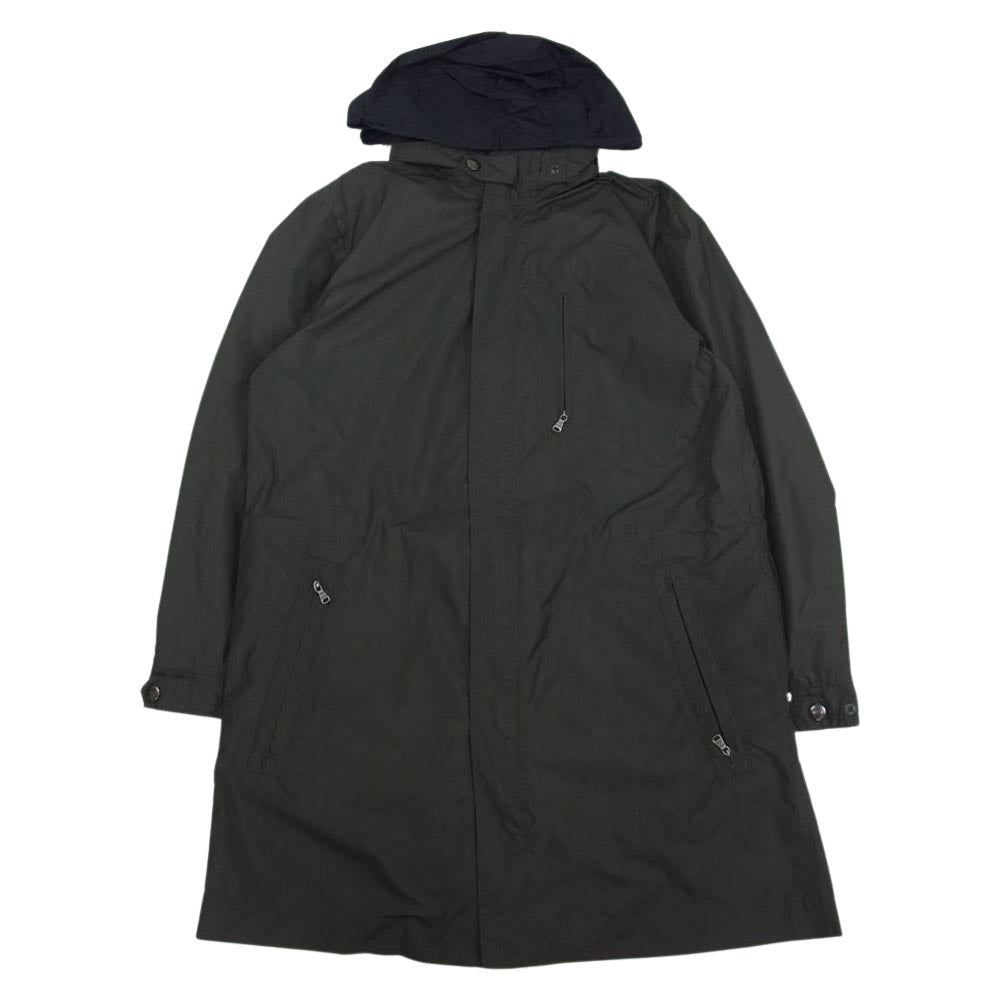HUGO BOSS ヒューゴボス 22-0602 PROTON-N 収納可能フード付き スタンドカラー フルジップ ミリタリー コート カーキ系【中古】