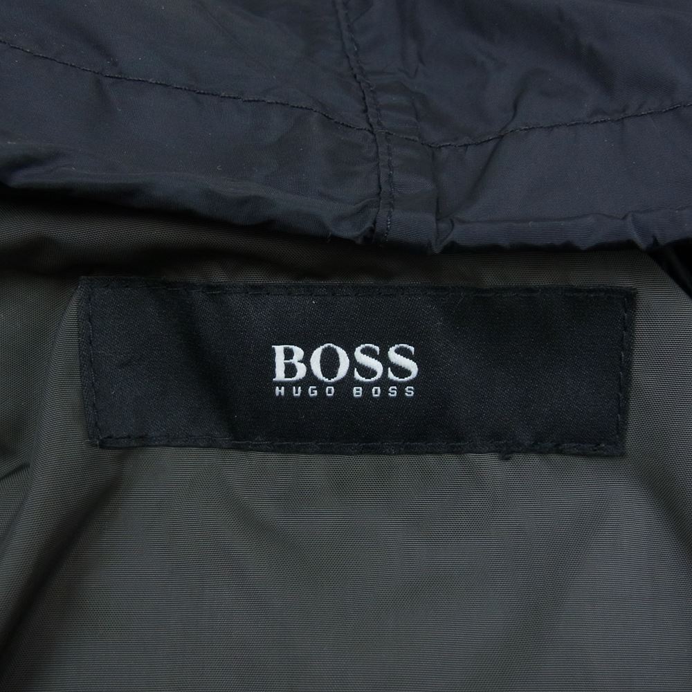 HUGO BOSS ヒューゴボス 22-0602 PROTON-N 収納可能フード付き スタンドカラー フルジップ ミリタリー コート カーキ系【中古】