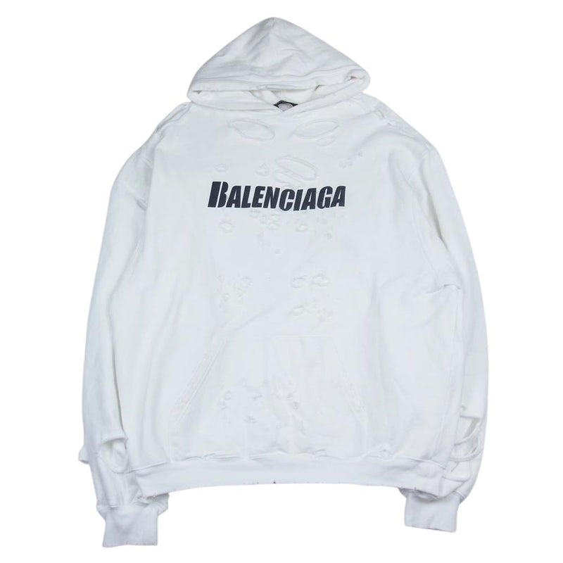 balenciaga  メタルロゴ　デストロイ　ペンキ加工　tシャツ